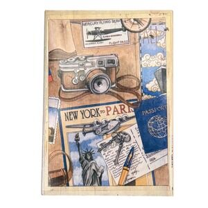 Travel Collage Stamps Happen Dan Morris Rubber Stamp Vintage Wanderlust Photogra